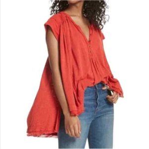 Free People Red Tunic Top